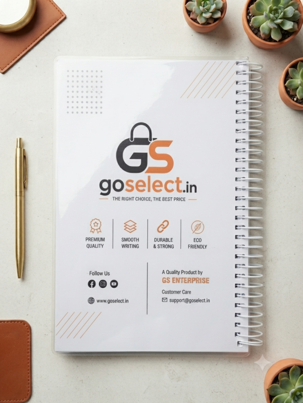 GoSelect A4 Spiral Notebook – 80 Sheets (160 Pages) | Premium Ruled Notebook for School, College & Office