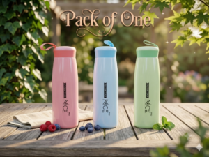 Premium Plastic Water Bottle with Carry Strap | Leakproof Reusable Drinking Bottle | BPA-Free Water Bottle | Assorted Pastel Colors