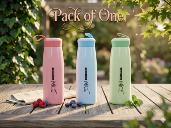 Premium Plastic Water Bottle with Carry Strap | Leakproof Reusable Drinking Bottle | BPA-Free Water Bottle | Assorted Pastel Colors