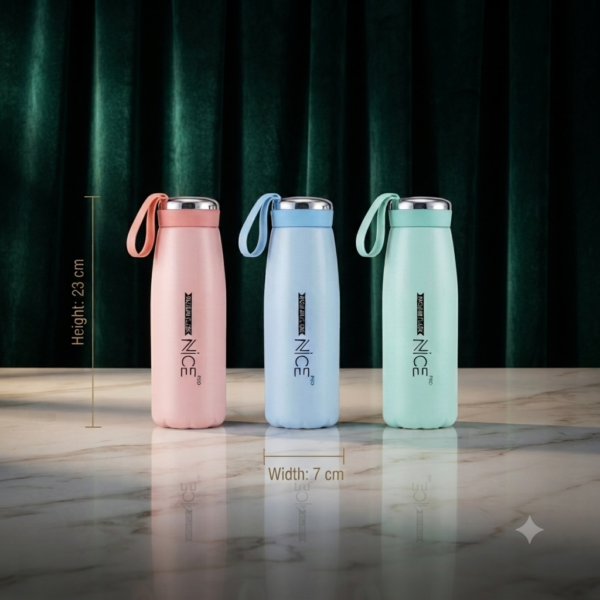 Premium Plastic Water Bottle with Carry Strap | Leakproof Reusable Drinking Bottle | BPA-Free Water Bottle | Assorted Pastel Colors