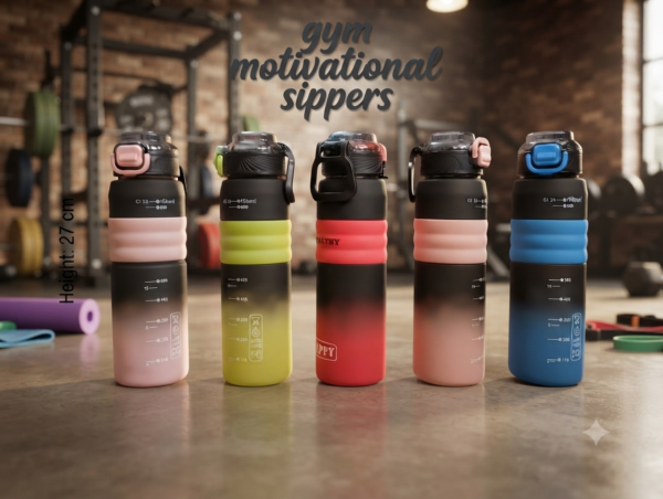Gym Water Bottle with Carry Handle | BPA-Free Sports Bottle for Gym, Office, School & Travel