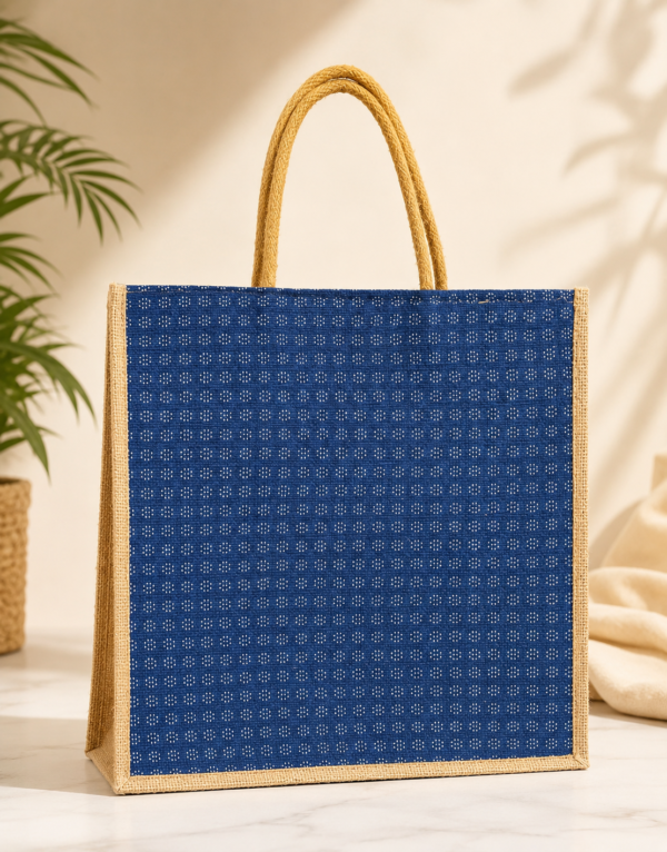 Premium Eco-Friendly Jute Tote Bag with Designer Print | Reusable Shopping & Gift Bag | Durable Rope Handle Handbag